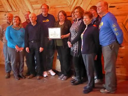 Several members of the FLP, with the 2019 Outstanding State Parks Friends Group Award